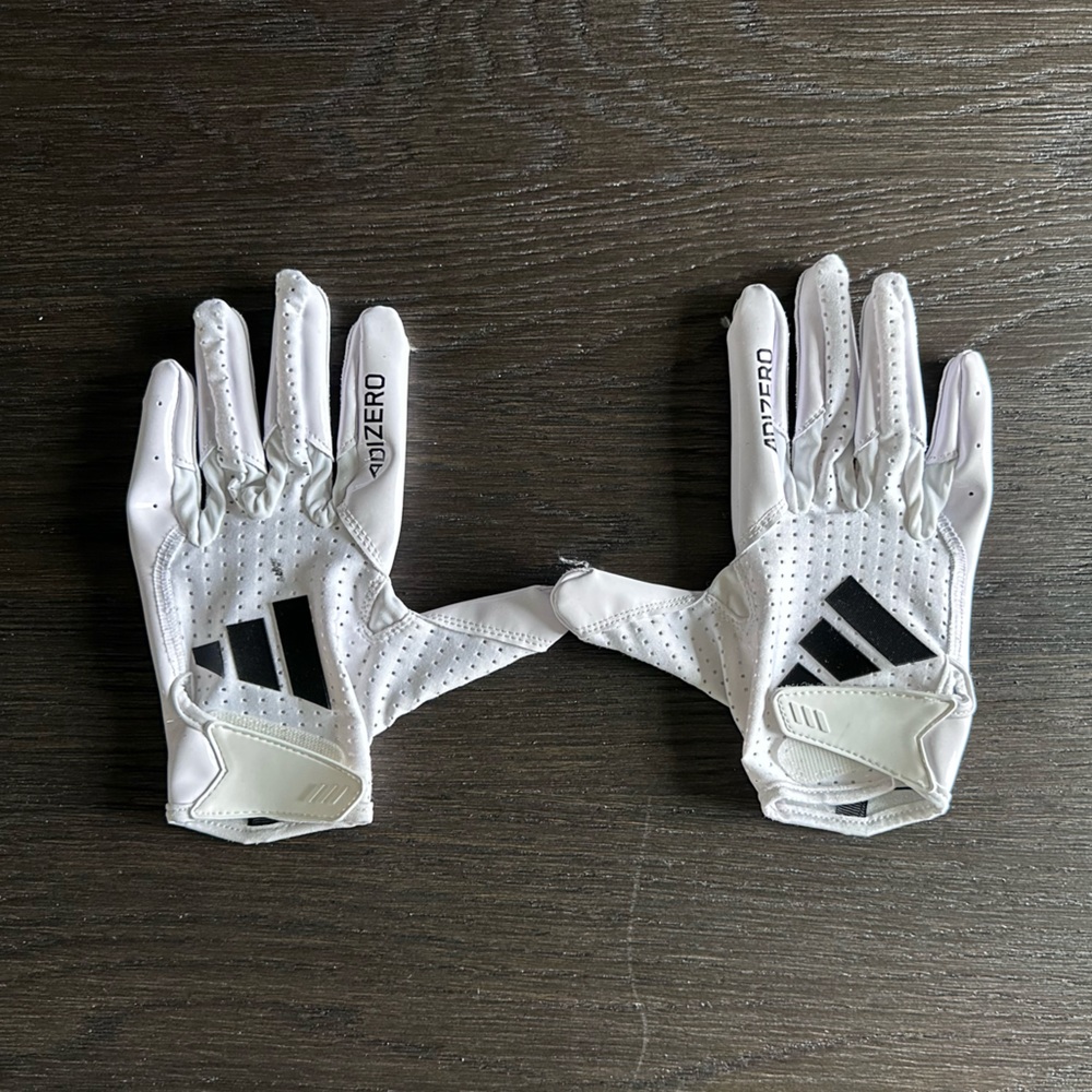 Adidas Men's White and Black Sports Gloves